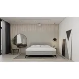 panda möbel Polsterbett, MAVILO - Komfortbett mit Stauraum, Doppelbett, 180x200cm, Grau, Taschenfederkernmatratze, H2/H3 - Grau