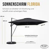 RS Trade Sonnenschirm 3m x 4m, Aluminium; UV-Schutz; inkl. Regencover