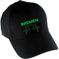 Multifanshop Baseballcap - Bremen - Herzschlag - Druck grün