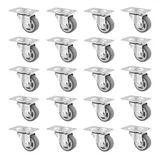 WAGNER Möbelrolle/Soft-Lenkrolle 20tlg Set - Ø 30 mm, Stahl verzinkt grau, Anschraubplatte, Tragkraft 15 kg - 02217920