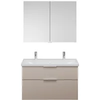 Burgbad Eqio Badmöbel-Set SFAO103 Lichtgrau Matt/Alpinweiss / Lichtgrau Matt