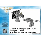 CMK 129-N72018 - U-Boot IX Weapon Set-Single37mm&2twin20m AA cannons for Revell kit, in 1:72