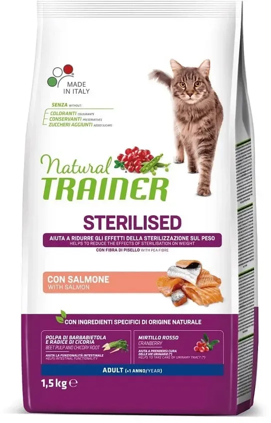 TRAINER Natural Cat Sterilised Adult mit Lachs 1,5g