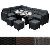 MONSTER SHOP Sitzgruppe Lounge Rattan schwarz
