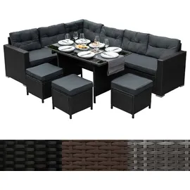 MONSTER SHOP Sitzgruppe Lounge Rattan schwarz