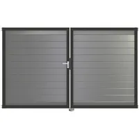 GROJA Gartentor 300 x 180 cm Silbergrau/Metall
