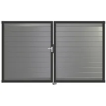 GROJA Gartentor 300 x 180 cm Silbergrau/Metall