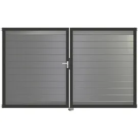 GROJA Gartentor 300 x 180 cm Silbergrau/Metall