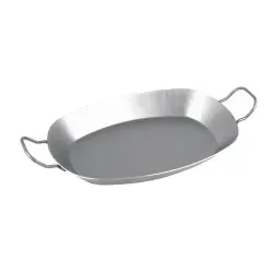CHG® Eisenpfanne, Grill- und Bratpfanne oval, mit 2 Griffen 3434-70 , 1 Pfanne, Maße (L x B x H): 37,5 x 27,5 x 4,5 cm