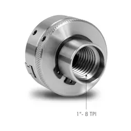 Eberth Dreibackenfutter mit 50 mm Durchmesser, 2' 3-Backenfutter Selbstzentrierend, Anschluss-Gewinde 1' -8 tpi, Inkl. Spannwerkzeug, Drechselbank Zubehör,