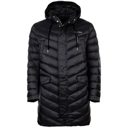 AX ARMANI EXCHANGE Herren Daunen-Mantel - Steppjacke, Reißverschluss,Kapuze, Logo Aufdruck Schwarz L