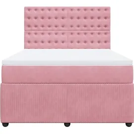 vidaXL Boxspringbett 140 x 200 cm Rosa