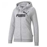 Puma Damen ESS Logo Full-Zip Hoodie FL Pullover, Hellgrau, Wärme, M