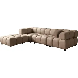 kaiser möbel Ecksofa L-Form Bolla, stoff Bluvel, Latte, Links - Beige