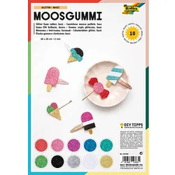 folia Moosgummi Glitter Basic mehrfarbig 10 St.