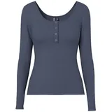 Pieces Langarmshirt PCKitte (1-tlg) Plain/ohne Details blau S (36)