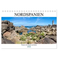 Calvendo Nordspanien - Wundervolle Strände und Küsten (Tischkalender 2026