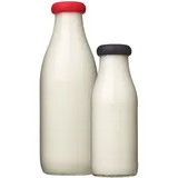 MOOPOPS - 1 Liter Flaschenverschlüsse (NICHT 1 PINT). 2 wiederverwendbare Silikonaufsätze passend für Standardflaschen (43 mm) von 1 l und 500 ml (Schwarz und Rot)