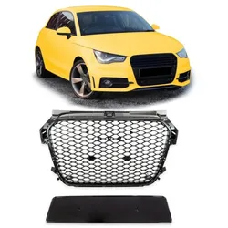 Kühlergrill Waben Grill Schwarz hochglanz Sport für Audi A1 8X 2010-2015