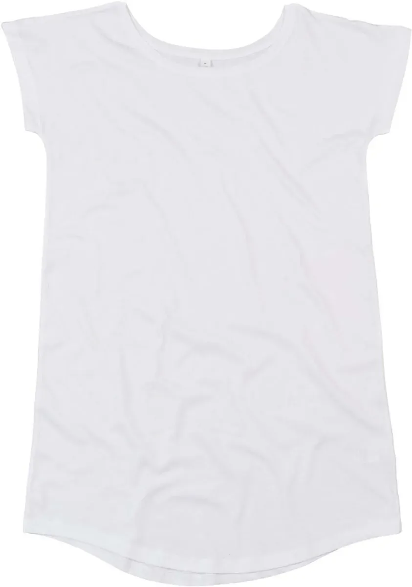 Mantis Damen T-Shirt Kleid Long Tee M99 white M