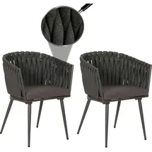 Mendler HWC-N38 Aluminium-Gartenstuhl 61 x 61 x 82 cm anthrazit 2 St.