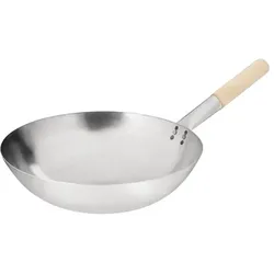 Vogue Stahl Wok runder Boden 35,5cm