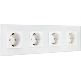 Navaris Schuko-Steckdose 4-fach Weiß 1 St.