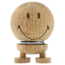 Hoptimist Smiley Wackelfigur & Glücksbringer aus Holz, Deko Skandinavisch, Wohnzimmer & Schreibtisch Deko, Büro Gadgets, Tolle Kleine Geschenke, 4,5 x 5,6 x 6,6 cm, Small, Raw Oak