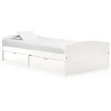 vidaXL Massivholzbett 90 x 200 cm Weiß