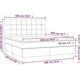 vidaXL Boxspringbett 180 x 200 cm Dunkelgrün