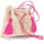 LASCANA Strandtasche Umhängetasche Papierstroh Pink/Beige