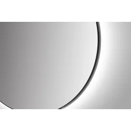 Talos LED Badspiegel Rund CESA Shine in matt Schwarz Ø60 cm - umlaufendes hinterleuchtetes Raumlicht in Neutralweiß - feuchtraumgeeignet durch