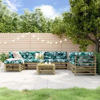 vidaXL Garten-Lounge-Set 8-tlg. Kiefernholz braun