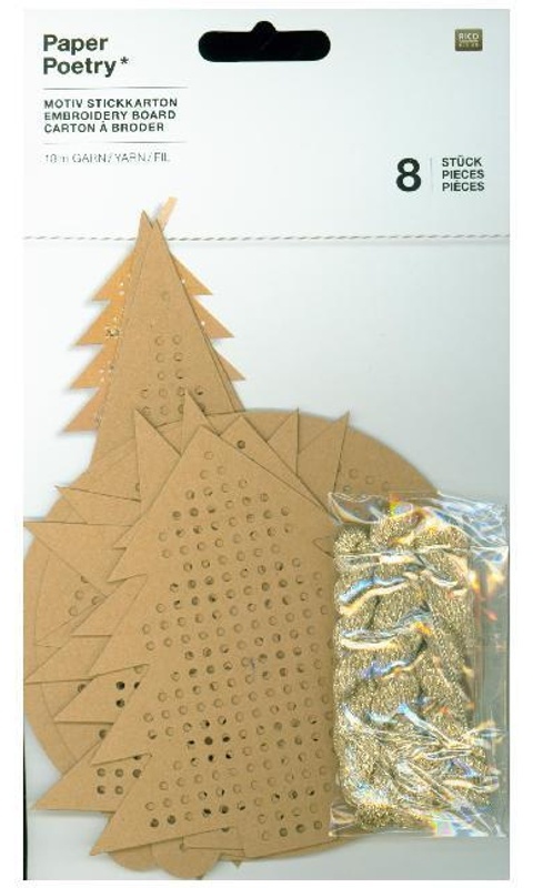 Motiv-Stickkarton Xmas, Kraftpapier/Gold