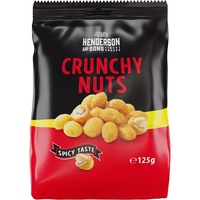 HENDERSON AND SONS Nüsse Crunchy Nuts Spicy Taste - 125 Gramm Beutel - Nüsse im Teigmantel - Geröstete Erdnüsse in knuspriger Teighülle mit pikanter Würzung