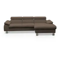 COTTA Ecksofa Micky Echtleder, Echtleder mit Schlaffunktion und Bettkasten braun