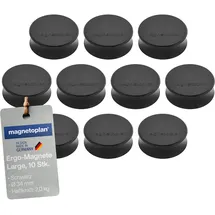 Magnetoplan Ergo-Magnete, large, schwarz, Pack a 10 Stück