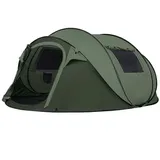 Camping Zelt, Pop Up Zelt 4-5 Personen, Automatisches Aufstellzelt in 3 Sekunden, Wurfzelte Wasserdicht Sonnenschutz, Familie Zelt, Tragbares Leichtes Kuppelzelt für Outdoor Camping (Armee grün)