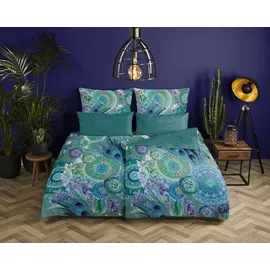 HIP Baumwoll Bettwäsche Kari Satin, grün Baumwolle, B/L: ca. 155x220 cm - grün