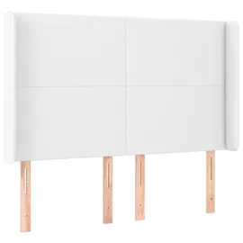 vidaXL Boxspringbett mit Matratze & LED Weiß 140x200 cm Kunstleder