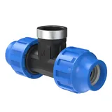 Kirchhoff T-Stück 20 mm x 1/2"IG x 20 mm schwarz