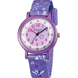 REGENT F-486 Quarz Uhr Violett Silikonarmband