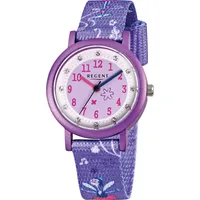 REGENT F-486 Quarz Uhr Violett Silikonarmband