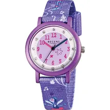 REGENT F-486 Quarz Uhr Violett Silikonarmband