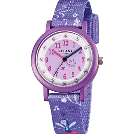 REGENT F-486 Quarz Uhr Violett Silikonarmband