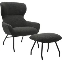 SalesFever Sessel mit Hocker anthrazit