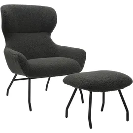 SalesFever Sessel mit Hocker anthrazit