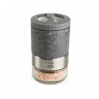 Peugeot Salzmühle MAESTRO 11cm Salzbar Zirkonia-Mahlwerk Buchenholz Glas Manuell grau