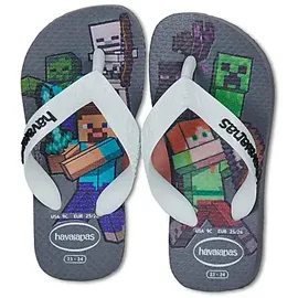 havaianas Kids Minecraft Jungen FlipFlop Steel Grey/White 33 EU