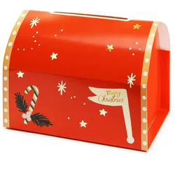 Weihnachtsbriefkasten 22x13x14cm Set inklusive Briefpapier Briefumschläge Briefe an den Weihnachtsmann Weihnachtspost Weihnachtsdekoration